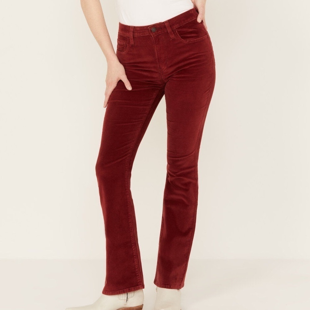 Levi’s 725 High Rise Boot Cut Maroon Corduroy Pants Sz 33 Academia Gilmore Girls - Picture 2 of 14